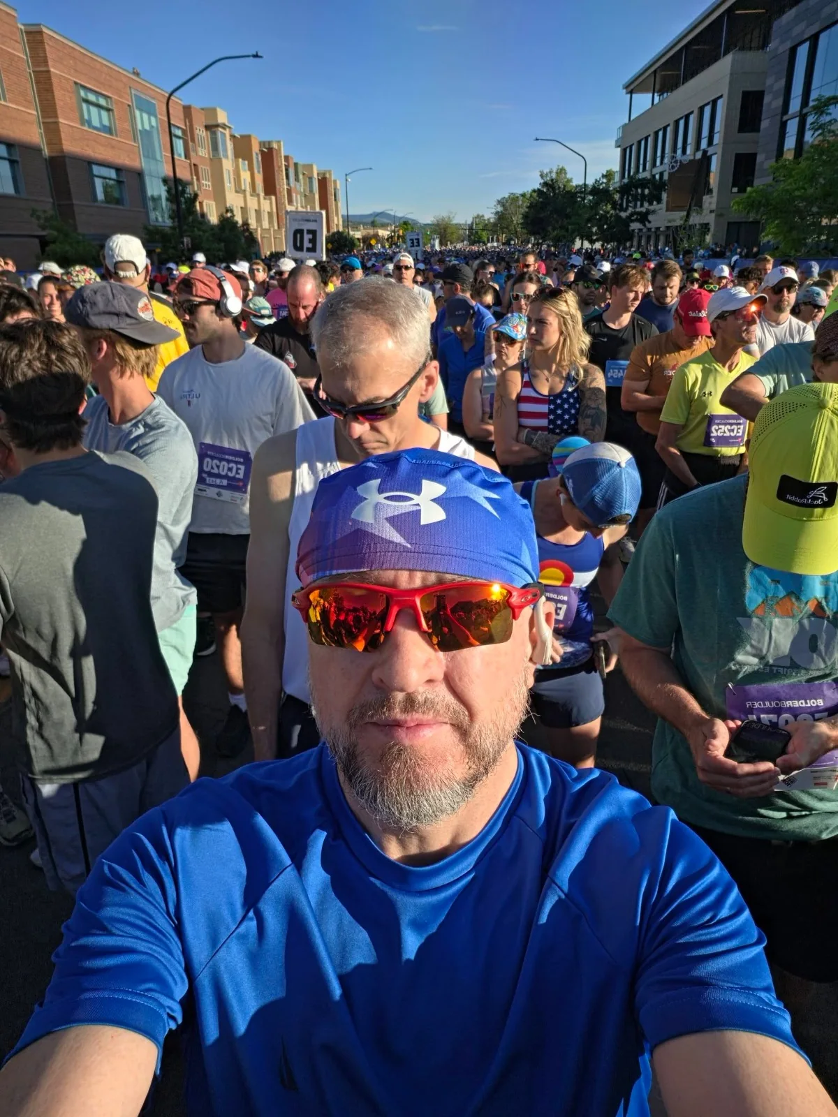 Darrell Adolph at the starting line of a road race